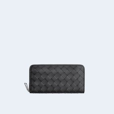 보테가 베네타 인트레치아토 어라운드 지갑 블랙/페러킷